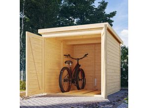 4010090386478 - - Holz Fahrradgarage naturbelassen 16 x 22 m (b x t)