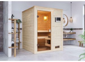 4010090386966 - Karibu Sauna Worpswede SET naturbelassen mit Ofen 36 kW Bio ext Strg