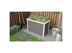 4010090599915 - Hochbeet terragrau 690x1330x820 mm Hochbeet Pflanzkasten Frühbeet Gartenbeet