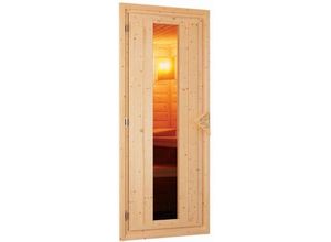 4010090714462 - Woodfeeling Sauna Innenkabine Leona Innensauna 3 Sitzbänke aus Holz  Saunakabine mit 38 mm Wandstärke Infrarotsauna - Naturbelassen - Karibu