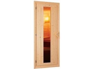 4010090866840 - Woodfeeling Sauna Innenkabine Leona Innensauna 3 Sitzbänke aus Holz  Saunakabine mit 38 mm Wandstärke Infrarotsauna - Naturbelassen - Karibu