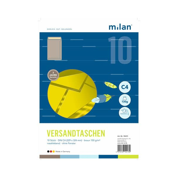 4010169124130 - Versandtaschen 124 01 C4 nassklebend 130g braun 4010169124130 MILAN