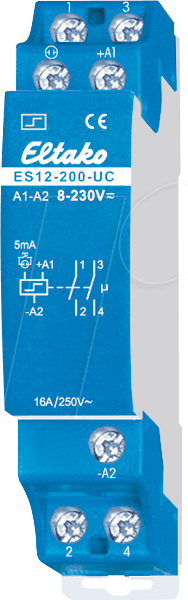 4010312108048 - - Stromstoß-Schalter Hutschiene ES12-200 2 Schließer 230 v dc 230 v ac 16 a 2000 w 1 St