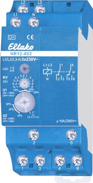 4010312202548 - Eltako Netzüberwachungsrelais 22002330 NR12-002-3x230V 2We potenzialfrei 10A