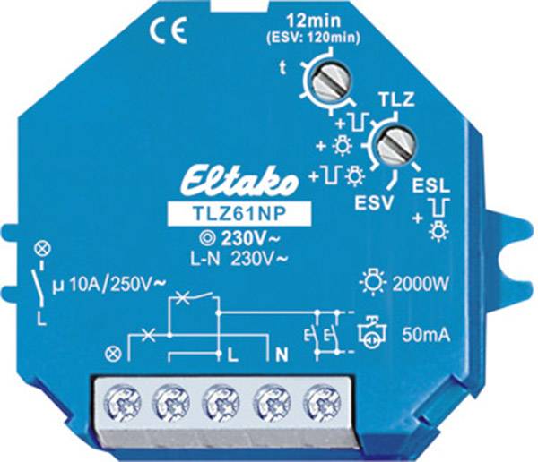 4010312400791 - Treppenlicht-Zeitschalter 230V 1 Schließer nicht potenzialfrei 10A 250V ac 61100102 - Eltako