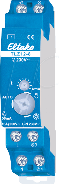 4010312401637 - TLZ12-8 - Treppenlicht-Zeitschalter - 1 Schließer 250V 16A ESL und LED