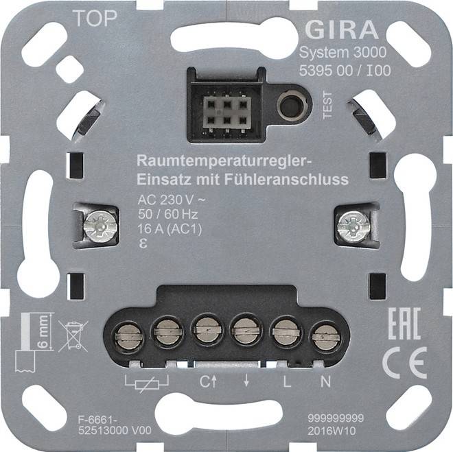 4010337036128 - GIRA 539500 S3000 Raumtemperatur- regler-Einsatz+Fühleranschluss Einsatz