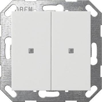 4010337090557 - GIRA 517327 Taster Wippe 2fach OneKNX System 55 Reinweiß seidenmatt