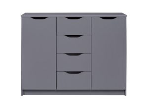 4010340187244 - Inter Link - Silenzia Sideboard 2 Türen 4 Schubladen grau