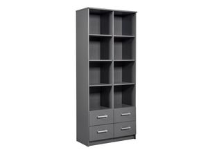 4010340187503 - Regal ELENZIO BIBLIO (BHT 8150x19120x40 cm) BHT 8150x19120x40 cm grau Standregal Bücherregal Bücherregal Schuhregal