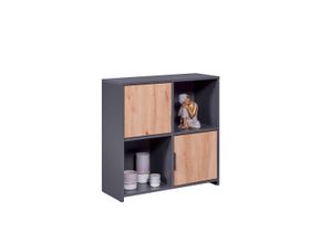 4010340723404 - Regal Pepeto 2T (BHT 77x76x30 cm) BHT 77x76x30 cm grau Standregal Bücherregal Bücherregal Schuhregal