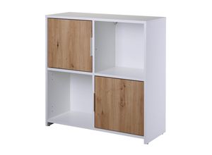 4010340940658 - Regal Pepeto (BHT 77x77x30 cm) BHT 77x77x30 cm weiß Standregal Bücherregal Bücherregal Schuhregal