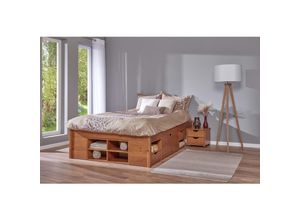 4010340972185 - Funktionsbett Till 180x200 cm Kiefer Massivholz braun lackiert inkl Lattenrost