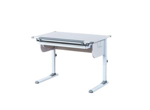 4010340986908 - ergonomischer Schülerschreibtisch Studare in Weiss und Grau mit 1 Schublade