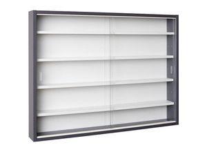 4010340988032 - Ebuy24 - Collecty Vitrinenschrank 2 Schiebetüren aus Glas grau weiß - Grau