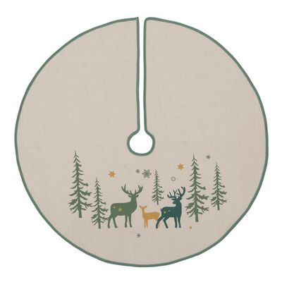 4010385418167 - Weihnachtsbaumdecke HOME AFFAIRE Hirsch Weihnachtsdeko Christbaumschmuck Weihnachtsbaumschmuck bunt (natur grün gelb) Weihnachtsbaumdecken Teppiche Ø 95 cm