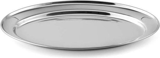 4010411250204 - Tablett oval silber Edelstahl 20cm