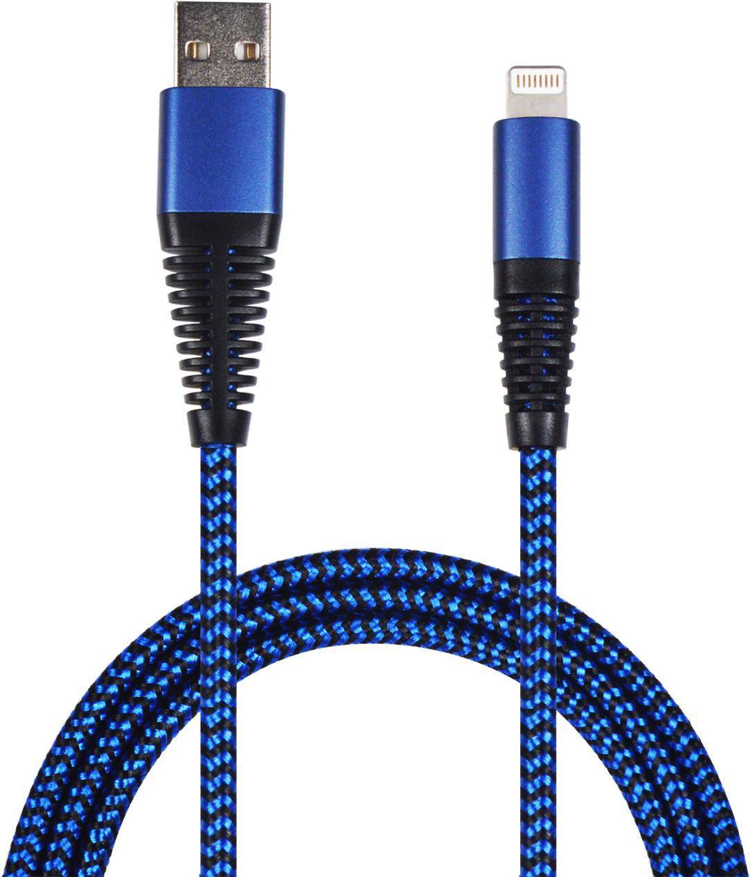 4010425959490 - USB Lade- Datenkabel Lightning  1m  Nylon blau PET-Verp