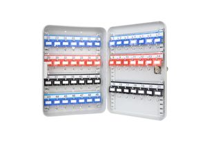 4010537130497 - HMF 13049-07 Schlüsselkasten abschließbar 49 Haken 32 x 23 x 75 cm Lichtgrau