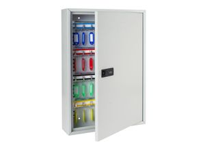 4010537136673 - HMF 13664-07 Schlüsselschrank mit Zahlencode Schlüsselkasten groß 64 Haken 45 x 30 x 8 cm Lichtgrau