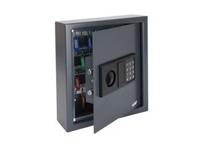 4010537248116 - HMF 2048-11 Schlüsseltresor mit Zahlenschloss 48 Haken 36 x 30 x 10 cm Anthrazit