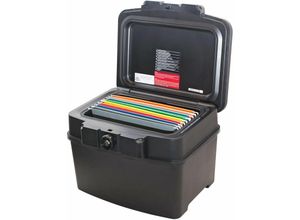 4010537254537 - HMF 250453 Feuerfeste Wasserdichte Dokumentenbox DIN A4 Register Schwarz