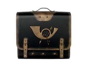 4010537511234 - HMF 511Briefkasten Alter Schulranzen mit Posthorn PH3 40 x 40 x 9 cm Gold