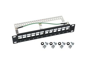 4010537633462 - 63346-02 stp Keystone-Patchpanel für Serverschrank 12 Ports RJ45 10 Zoll Schwarz - HMF