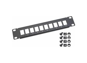 4010537634520 - 63345 utp Keystone-Patchpanel für Serverschrank  10 Zoll 1 he 10 Ports RJ45 - HMF