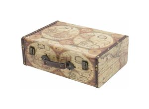 4010537643416 - VKO104 Holzkoffer im Vintage-Design Weltkarte Farbe 38 x 26 x 13 cm - HMF