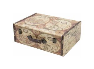 4010537643423 - VKO104 Holzkoffer im Vintage-Design Weltkarte Farbe 44 x 32 x 16 cm - HMF