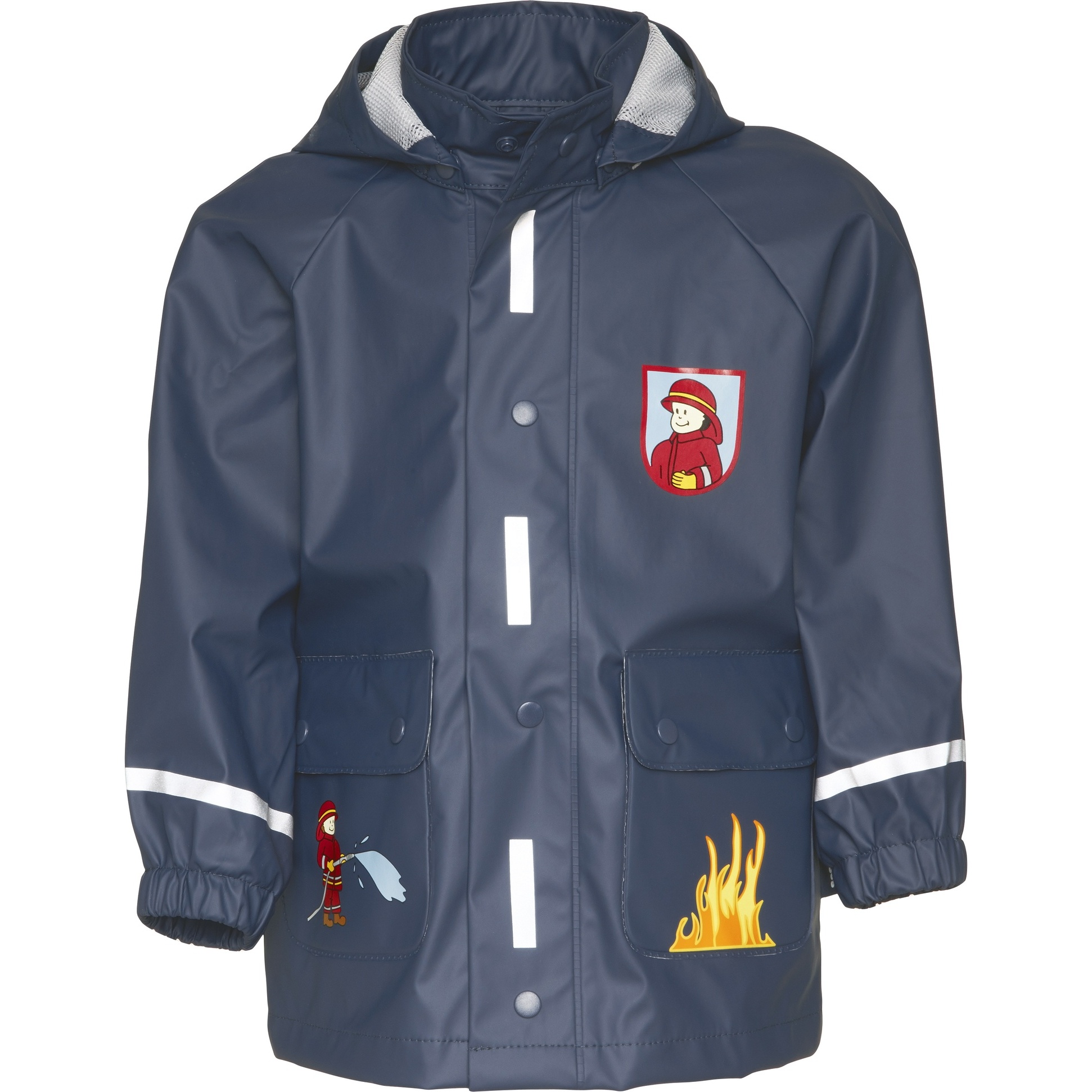 4010952360134 - PLAYSHOES Kinder Regenjacke Feuerwehr dunkelblau Jungen Baby