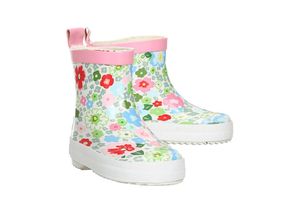 4010952366549 - - Gummistiefel BLUMEN halbhoch in weiß bunt Gr20