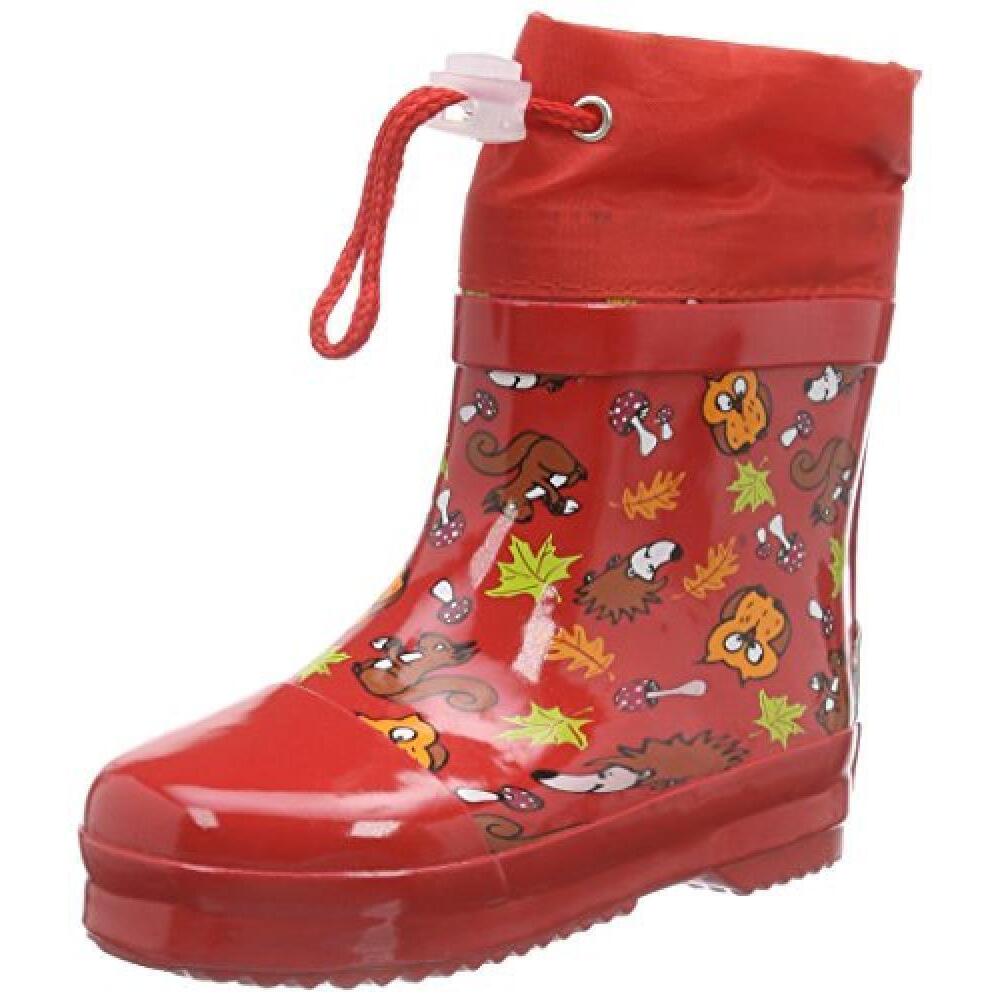 4010952400953 - Kinder Gummistiefel Waldtiere gefüttert rot Modell 1 Mädchen Kleinkinder