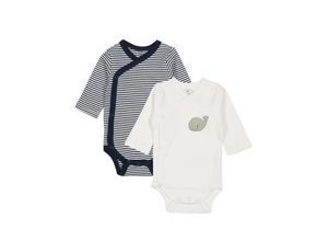 4010952461442 - - Wickelbody langarm BABY WAL 2er-Pack in weiß navy Gr62