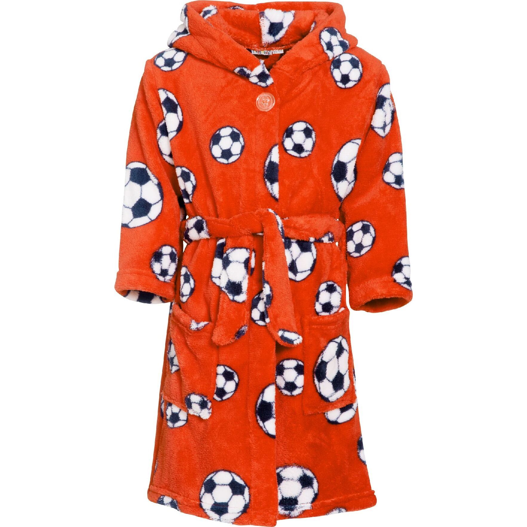 4010952566581 - Kinderfleece-Bademantel Soccer