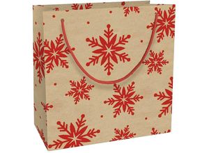 4010992025680 - Braun & Company Geschenktasche Recycling Kristalle rot 20 x 21 x 8 cm Geschenktasche