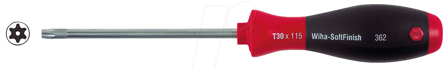 4010995013059 - Schraubendreher SoftFinish® TORX® Tamper Resistant (mit Bohrung) mit Rundklinge T30H x 115 mm (01305) - Wiha