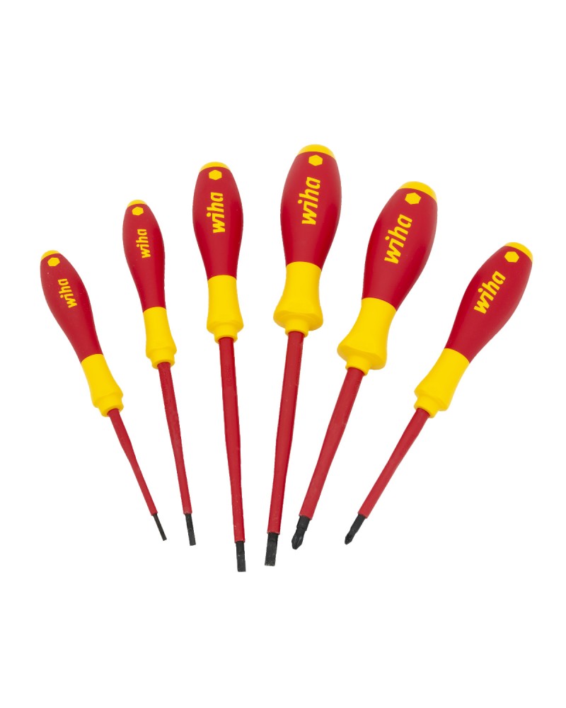 4010995254773 - Schraubendreher Set SoftFinish® electric Schlitz i Pozidriv 6-teilig – Hochwertiges Handwerkzeug Set i Elektriker Werkzeug i iec 60900 Standard i