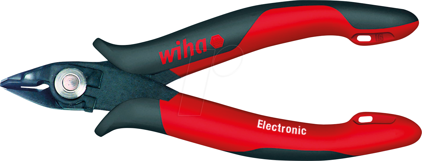 4010995268251 - Präzisions Seitenschneider Elektronik klein (26825) breiter spitzer Kopf ohne Wate 130mm i Mini Drahtschneider für Elektroinstallation - Wiha