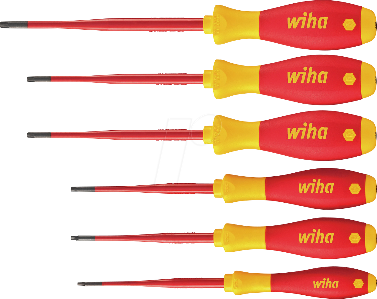 4010995412456 - Schraubendreherset SoftFinish slimFix (41245) 6 teilig Schraubenziehersatz vde Elektriker isoliert 1000v Torx mit Loch - Wiha