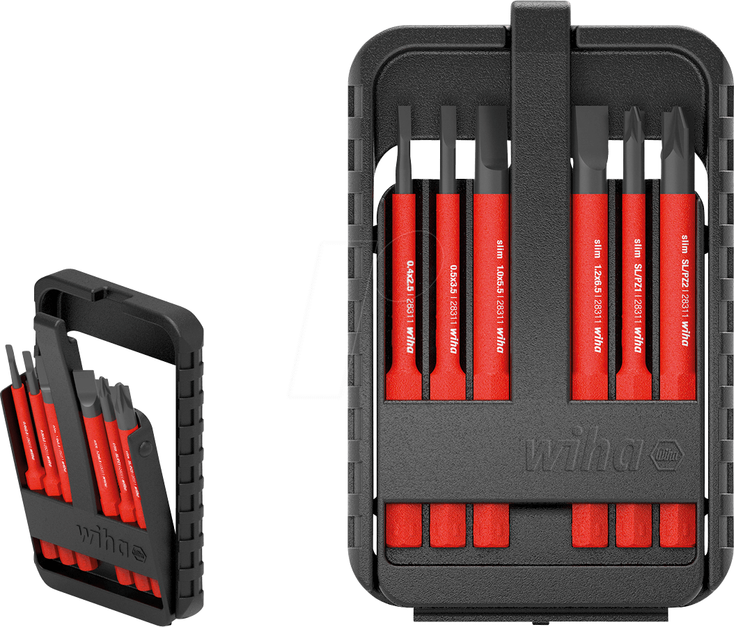 4010995431570 - Bit Set slimBit electric Schlitz Pozidriv 7-tlg inkl slimBit-Box (43157) - Wiha