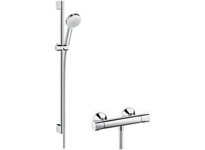 4011097756240 - hansgrohe Brausenkombi Crometta 100 Vario Ecostat Univ Unica Crometta 900mm weiß chrom 27031400