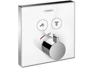 4011097777481 - ShowerTablet ShowerSelect Glas Thermostat Unterputz 2 Verbraucher Farbe Chrom   Weiß - 15738400 - Hansgrohe