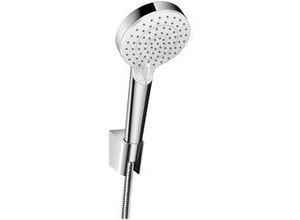 4011097791906 - Crometta Brausehalterset Vario mit Brauseschlauch 125 cm 26691400 weiß  chrom - 26691400 - Hansgrohe