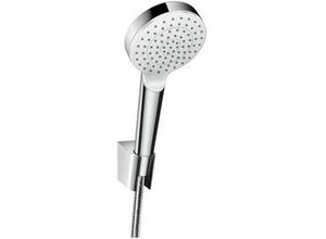 4011097791913 - Crometta Brausehalterset 1jet mit Brauseschlauch 125 cm 26690400 weiß  chrom - 26690400 - Hansgrohe