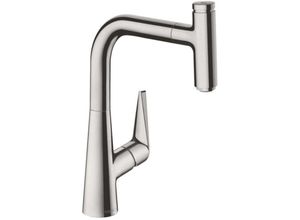 4011097823577 - Talis Select M51 - Spültisch Einhebelmischer 220 mit ausziehbarem Auslauf Edelstahl 72822800 - Hansgrohe