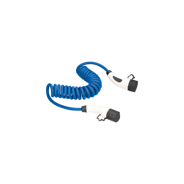 4011160651205 - MODE 3 Spiral Ladekabel für Elektroautos Typ 2 auf Typ 2 blau 230 V 16 A 36 KW 10 - 50 m 4011160651205 as-Schwabe