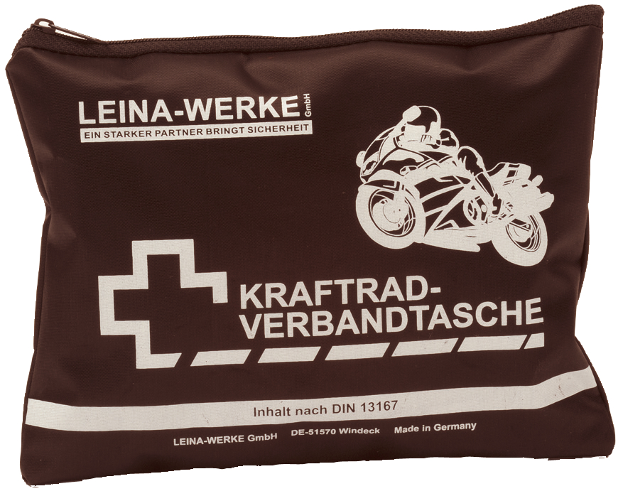 4011166170106 - LEINA Kraftrad-Verbandtasche Inhalt DIN 13167 schwarz