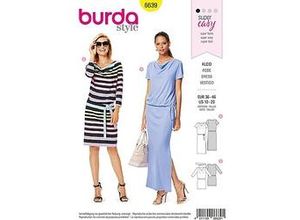 4011199066391 - burda Schnitt 6639 Kleid mit Wasserfallausschnitt